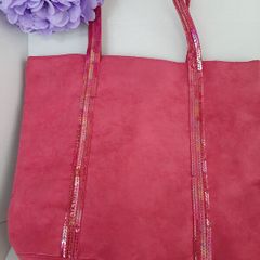 New pink suede tote bag