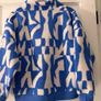 Dunnes Stores blue and white half zip up Image 2
