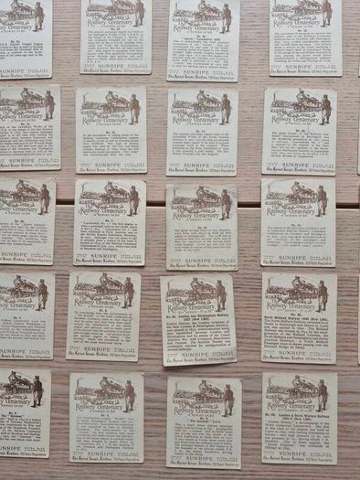 33 Vintage Cigarette Cards - Railway Centenary 1825-1925.  Hill Tobacco. Trains, Locomotives