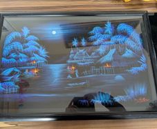 Vintage Signed Middle Eastern Night Landscape Painting Framed Circa 1980s1990s