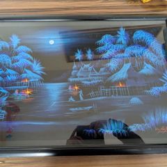 Vintage Signed Middle Eastern Night Landscape Painting Framed Circa 1980s1990s