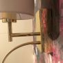 Elegant dual wall lights in Brass/ Linen. Set of Two. Perfect conditions. Image 5