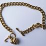 Juicy Couture Logo Heart J Charms Gold Tone Chain Link Toggle Clasp Necklace 17inch. Image 7