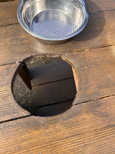 Hand made solid timber mud kitchen with stool with accessories