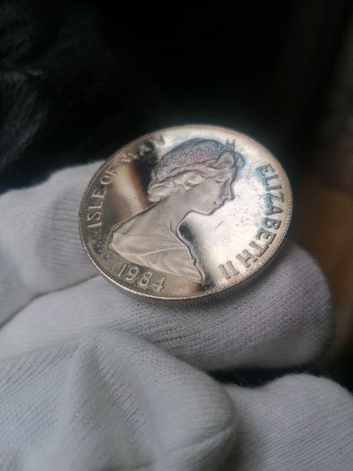 1984 Isle Of Man Silver Proof 1 Crown Coin