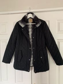 Aphorism Black Quilted Fur Jacket
