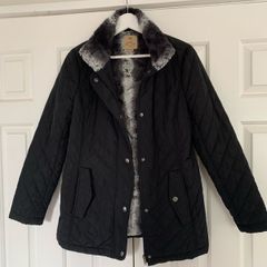Aphorism Black Quilted Fur Jacket