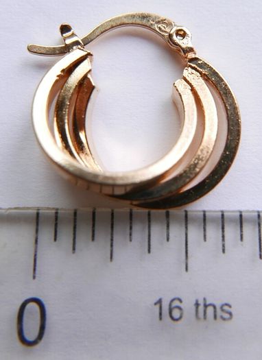 Vintage Gold Plated Triple Hoop Earrings