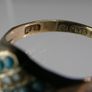 Antique Victorian 9ct Gold Turquoise & Seed Pearl Cluster Ring Fully Hallmarked Image 5