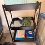 Black steel dressing table with mirror and trolley Image 2