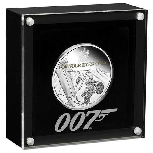 2021 Tuvalu 1 Oz Silver Coin James Bond For Your Eyes Only. Proof. (CoA + Original Box)