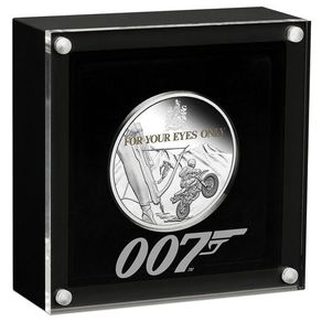 2021 Tuvalu 1 Oz Silver Coin James Bond For Your Eyes Only. Proof. (CoA + Original Box)