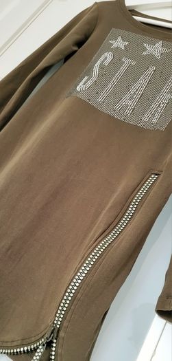 Unsigned STAR bling zip mini dress Sz S (Fit 8-10 UK)
