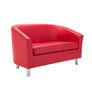 Tub Waiting room / Reception 2 seater sofa metal feet - Faux Leather Image 10