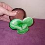 Hand Blown art glass tulip candle holder Image 4