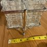 Vintage 4 piece Glass Cut Cruet Set, with Silver Plated Stand Image 7