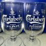 carlsberg beer half pint glasses brand new Image 3