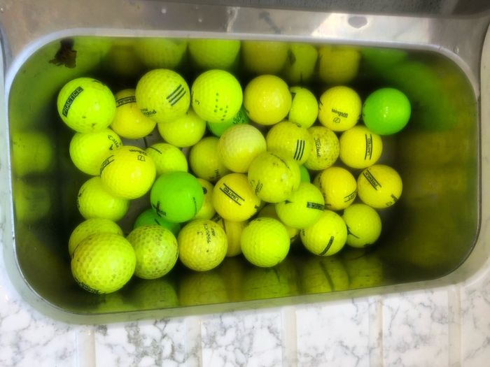 Yellow golf balls