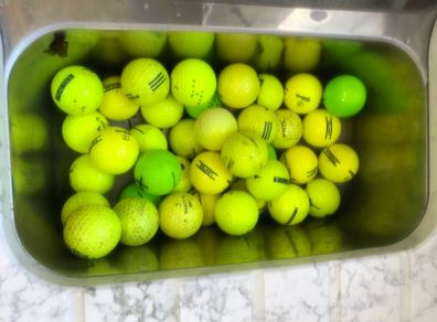 Yellow golf balls