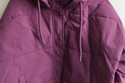 Primark Plum Purple Hooded Puffer Jacket Coat Size L