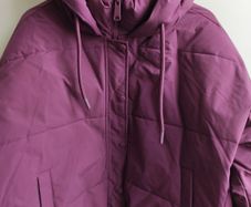 Primark Plum Purple Hooded Puffer Jacket Coat Size L