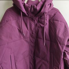 Primark Plum Purple Hooded Puffer Jacket Coat Size L