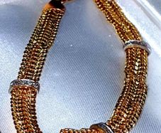 9ct Gold Gemset Woven Bracelet 4.60g 375 Hallmark