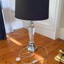 Modern Crystal & Chrome Table Lamp with Black Shade Image 2