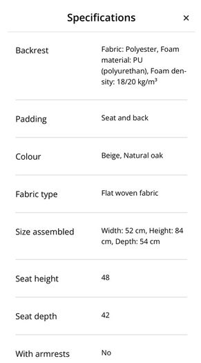 6 x Beige Fabric Dining Chairs
