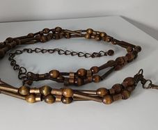 Brown Khaki Metal Chain Belt