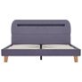 Bed Frame with LED Light Grey Fabric 135x190 cm Image 4