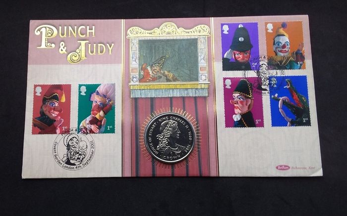 Great Britain Stamps : Punch and Judy Benham Stamp and Coin Limited Edition Cover - 2001
