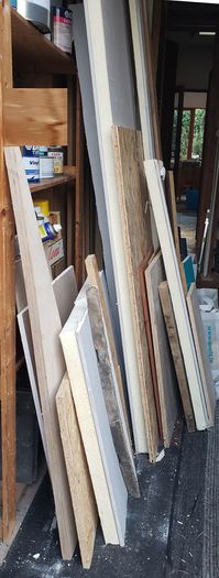 Wood and insulated plasterboard