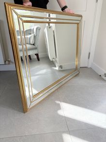 Large Premium Deknudt Belgian Mirror Bevelled Glass & Gold Frame 80x105 cm