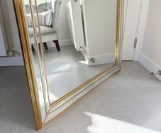 Large Premium Deknudt Belgian Mirror Bevelled Glass & Gold Frame 80x105 cm