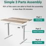 Electric Standing Desk For Gaming 100 x 60 cm Heigh Adjustable Stand up Table with digital display controller Sit Home Office Splice Board White Frame/Oak Top Image 6
