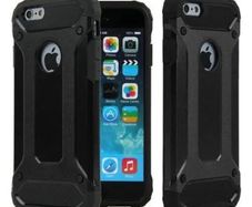 Black Luxury Back Cover Case for iPhone 6S PLUS, 6 PLUS Hybrid Armor ShockProof