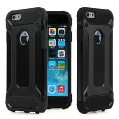 Black Luxury Back Cover Case for iPhone 6S PLUS, 6 PLUS Hybrid Armor ShockProof