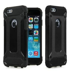 Black Luxury Back Cover Case for iPhone 6S PLUS, 6 PLUS Hybrid Armor ShockProof