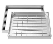 Manhole Cover with Frame, 600 x 600mm Invisible Recessed Septic Tank Access Covers, Aluminum Alloy Embedded Drain Channel Inspection Cover