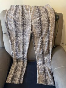 Joseph Ribkoff Beige/Black Snake Print Trousers