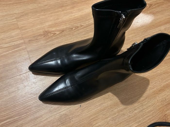 faux leather black boots