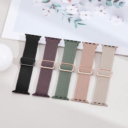 5 Pack Braided Band Compatible for Apple Watch Straps Women 40mm 41mm 38mm 42mm 44mm 45mm 46mm 49mm, Breathable Stretchy Elastic Sport Loop for iWatch SE3 Series 11/10/9/8/7/6/5/4/3/2