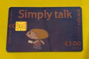Card 1288 Simply Talk 3pounds Gemplus Literature Front Overprint