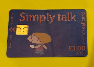 Card 1288 Simply Talk 3pounds Gemplus Literature Front Overprint