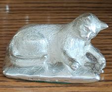 Sterling Silver Cat on cushion