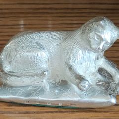 Sterling Silver Cat on cushion