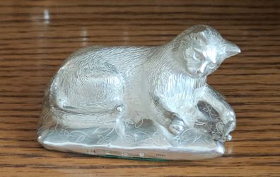 Sterling Silver Cat on cushion