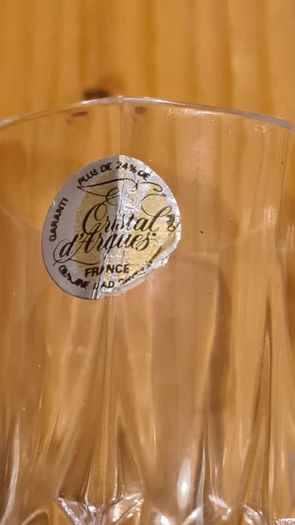 6 X Beautiful Crystal D'arques Small Sherry Glasses In Mint Condition.