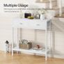 Slim Console Table, Narrow Console Table with 2 Drawers, Hallway Table with Storage, Small Side Table for Small Spaces, Living Room, Entryway, Kitchen, Bedroom, White Image 5